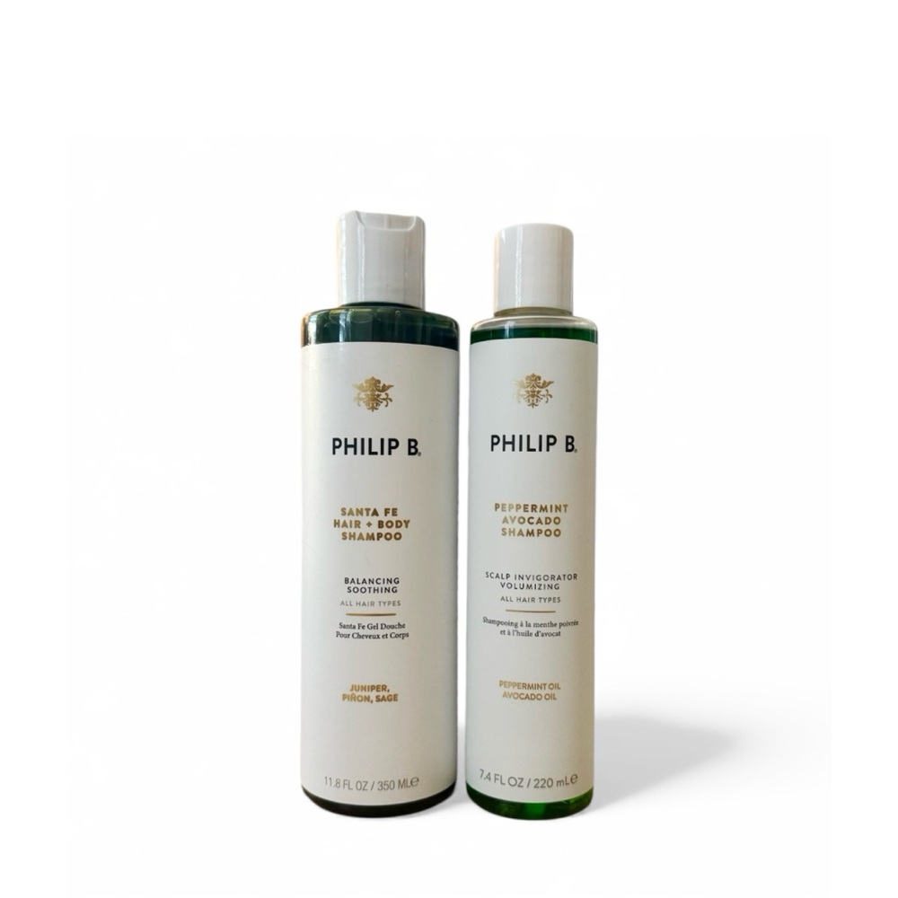 NEW Philip B Santa Fe Hair + Body Shampoo & Peppermint Avocado‎ Shampoo Bundle